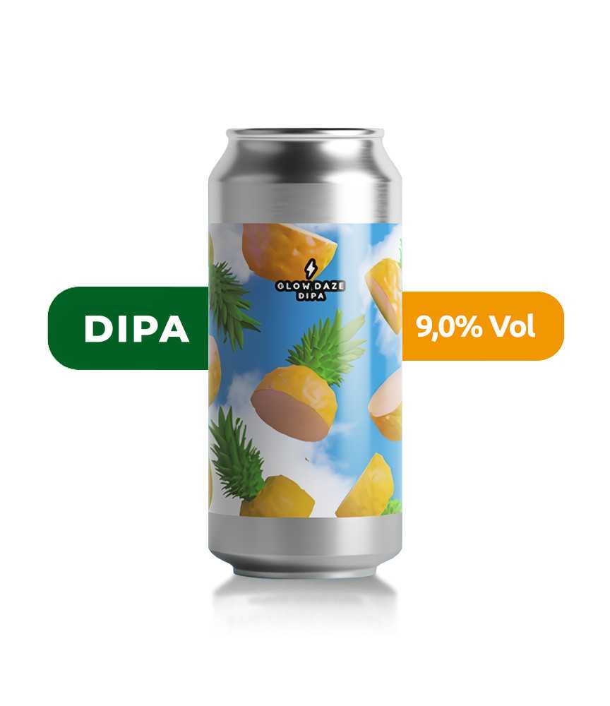 Cerveza Glow Daze de Garage, de estilo doble IPA y con un 9% de alcohol.