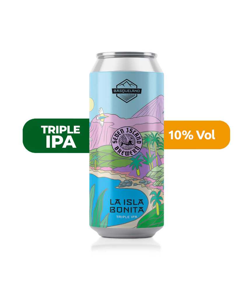 Cerveza Isla Bonita de Basqueland, de estilo Triple IPA y con un 10% de alcohol.