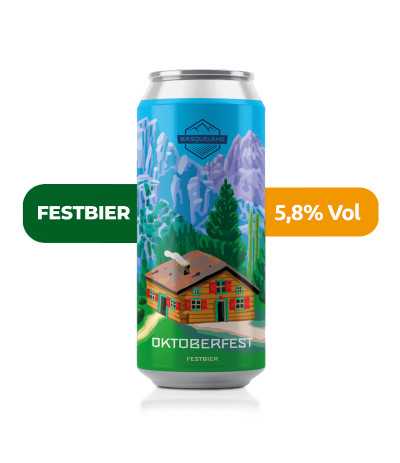 Cerveza Oktoberfest de Basqueland, de estilo Festbier y con un 5,8% de alcohol.