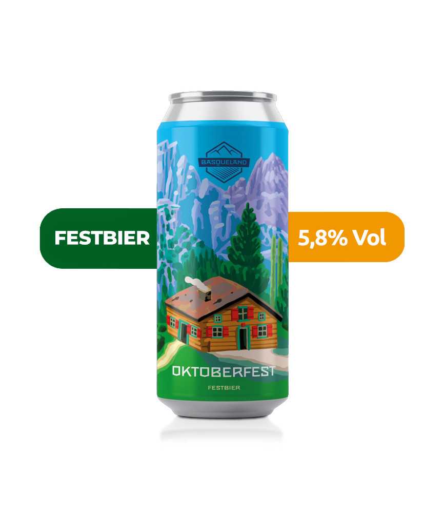 Cerveza Oktoberfest de Basqueland, de estilo Festbier y con un 5,8% de alcohol.