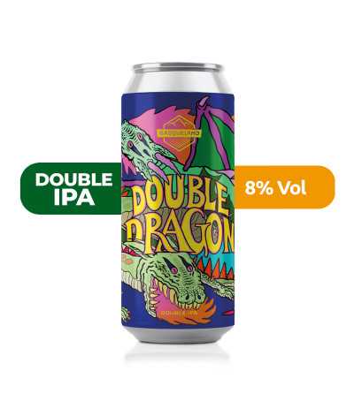 Cerveza Double Dragon de Basqueland, de estilo Doble IPA y con un 8% de alcohol.