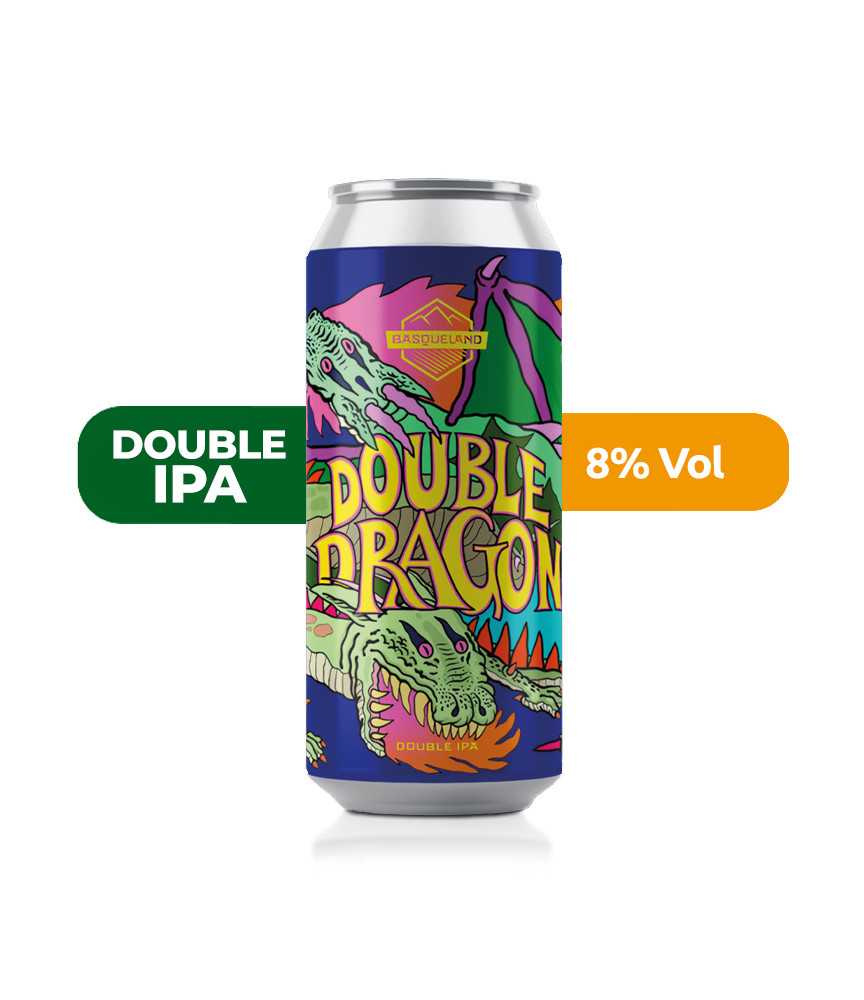 Cerveza Double Dragon de Basqueland, de estilo Doble IPA y con un 8% de alcohol.