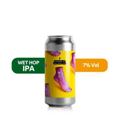 Locura 24 de Garage de estilo Wet Hop IPA con un 7% de alcohol.