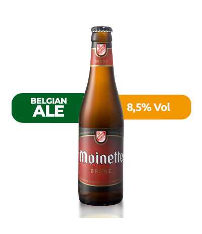 Moinette Brune de Dupont de estilo tipo Belgian Ale con un 8,5% de alcohol.