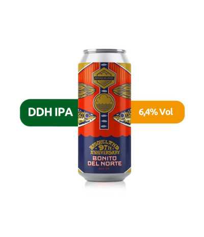 Bonito del Norte de Basqueland de estilo DDH IPA con un 6,4% de alcohol.