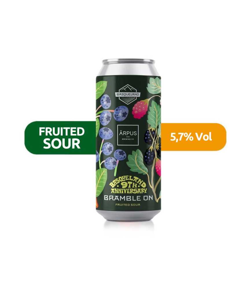 Bramble On de Basqueland de estilo Fruited Sour con un 5,7% de alcohol.