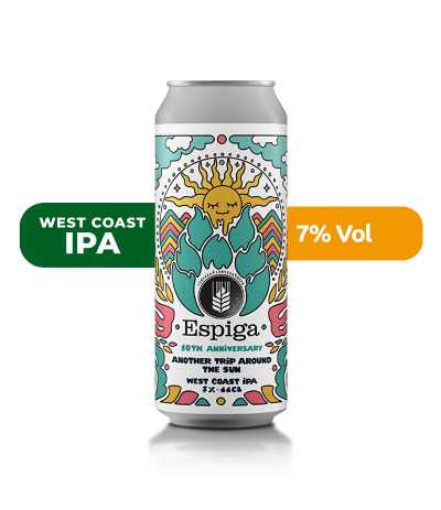 Another trip Around the Sun de Espiga de estilo West Coast IPA con un 7% de alcohol.