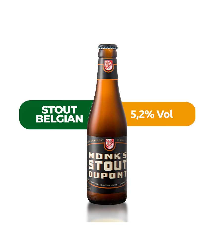 Monk’s Stout de Dupont de estilo Belgian Stout con un 5,2% de alcohol.