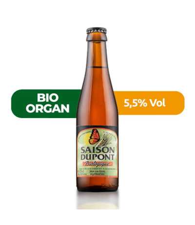 Saison Dupont Bio de estilo Bio Organ con un 5,5% de alcohol.