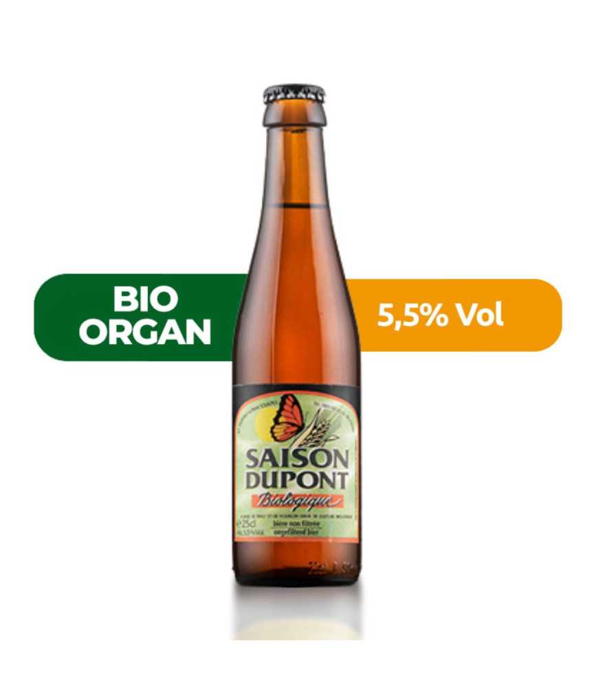 Saison Dupont Bio de estilo Bio Organ con un 5,5% de alcohol.