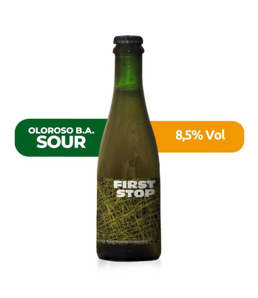 First Stop de La Calavera de estilo Sour Ale con un 8,5% de alcohol.