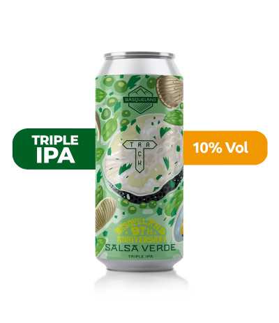 Salsa Verde de Basqueland de estilo Triple IPA con un 10% de alcohol.