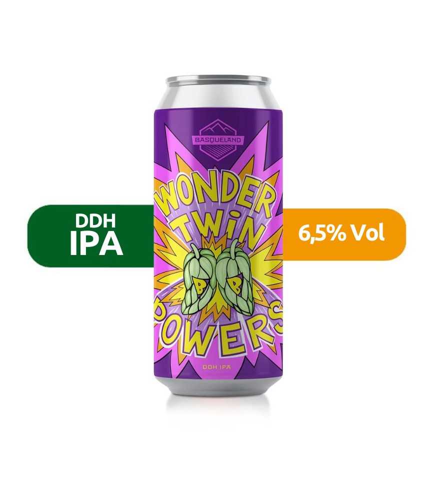 Wonder Twin Powers de Basqueland de estilo DDH IPA con un 6,5% de alcohol.