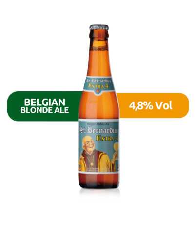 Extra 4 de St. Bernardus de estilo Blonde Ale con un 4,8% de alcohol.