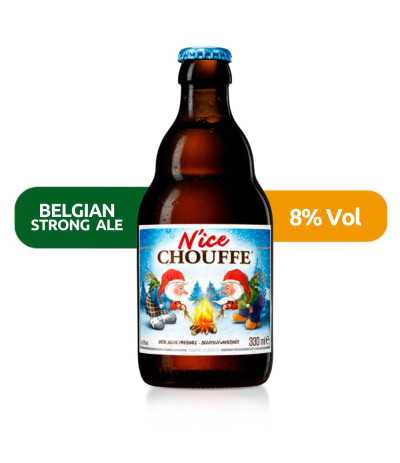 Chouffe Nice de estilo Belgian Strong Ale con un 8% de alcohol.