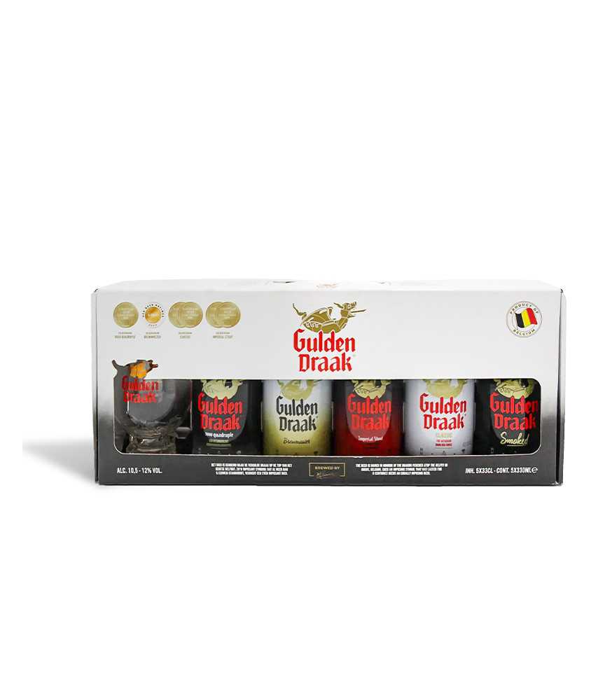 Pack Gulden Draak 5 botellas 33cl más 1 vaso huevo de dragón