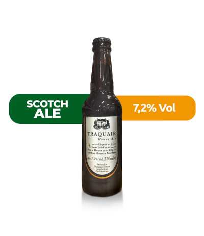 Traquair House Ale de estilo Scotch Ale con un 7,2% de alcohol.