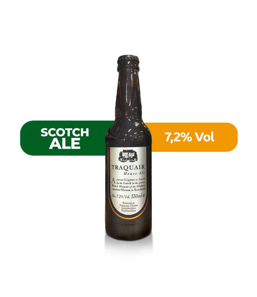 Traquair House Ale de estilo Scotch Ale con un 7,2% de alcohol.