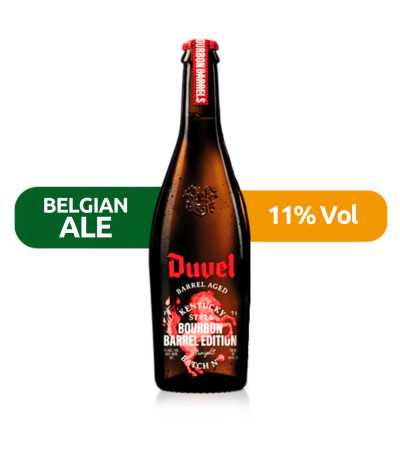 Duvel B.A.R. Kentucky Bourbon 75cl de estilo Belgian Ale con un 11% de alcohol.