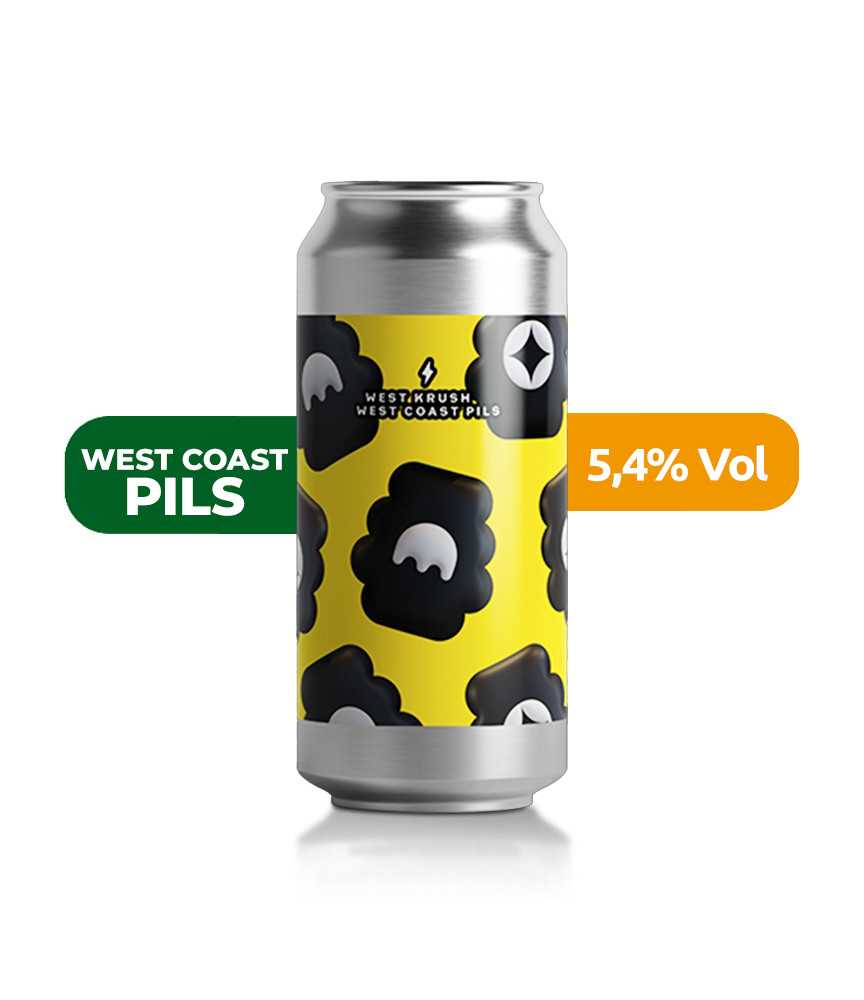 West Krush de Garage de estilo West Coast Pils con un 5,4% de alcohol.