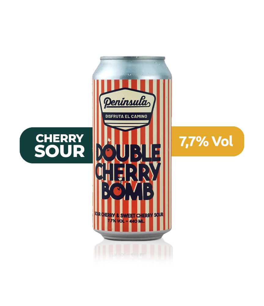 Double Cherry Bomb de Península de estilo Cherry Sour con un 7,7% de alcohol.