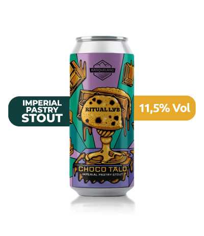 Choco Talo de Basqueland de estilo Imperial Pastry Stout con un 11,5% de alcohol.