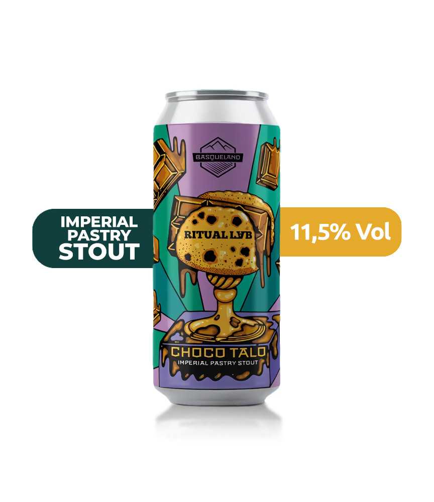 Choco Talo de Basqueland de estilo Imperial Pastry Stout con un 11,5% de alcohol.