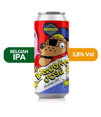 Bazooka Jose de Basqueland de estilo Belgian IPA con un 5,8% de alcohol.