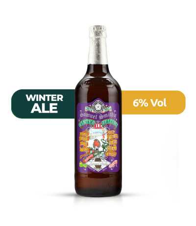 Cerveza Winter Welcome de Samuel Smith, de estilo Strong Ale, con un 6% de alcohol.