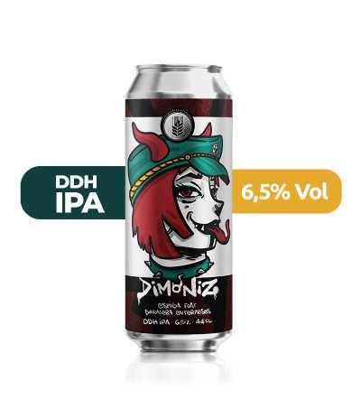 Dimoniz de Espiga de estilo DDH IPA con un 6,5% de alcohol.