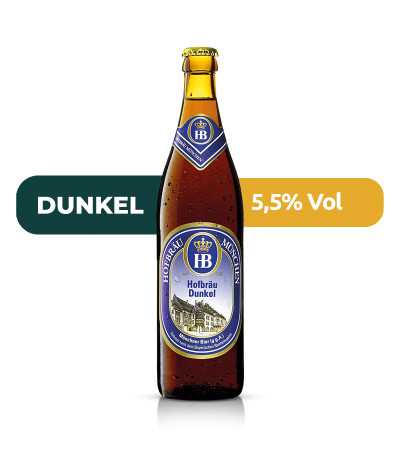 Hofbräu München Dunkel de 50cl con un 5,5% de alcohol.