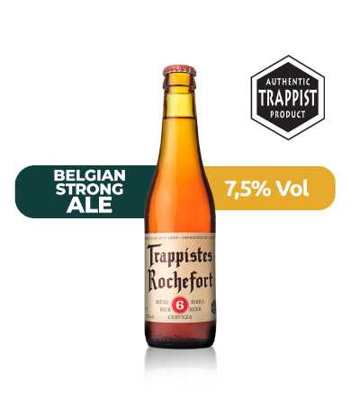 Trappistes Rochefort 6 de 33cl, de estilo Belgian Strong Ale con un 7,5% de alcohol.