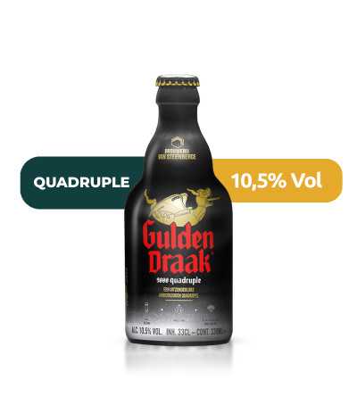 Cerveza Gulden Draak 9000, de estilo Quadrupel y con un 10,5% de alcohol.