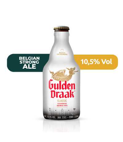 Gulden Draak Classic de estilo Belgian Strong Ale con un 10.5% de alcohol.