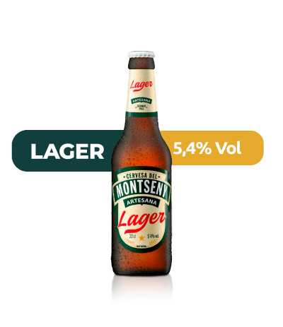 Montseny Lager de 33cl de estilo German Pils con un 5,4% de alcohol.