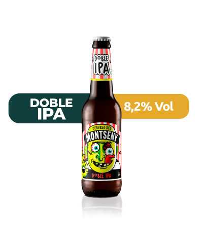 Cerveza Doble IPA de Montseny, de estilo DIPA y con un 8,2% de alcohol.