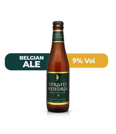 Straffe Hendrik Tripel de 33cl con un 9% de alcohol.