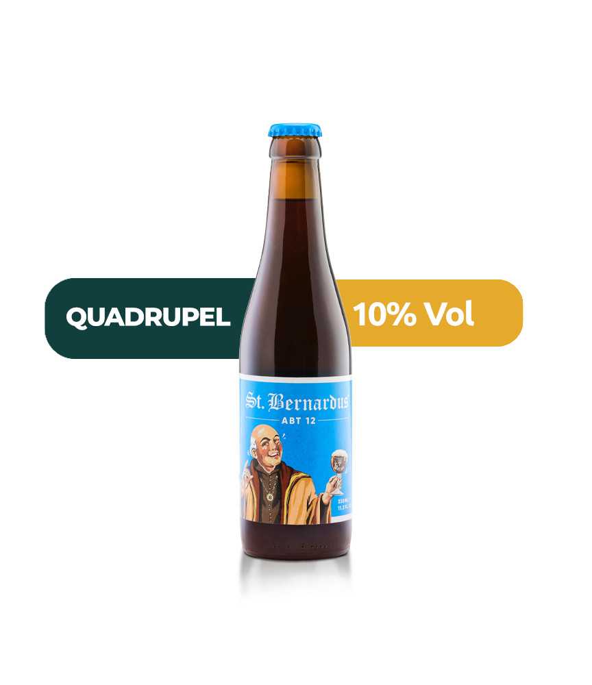 St. Bernardus ABT 12 33cl de estilo Quadrupel con un 10% de alcohol.