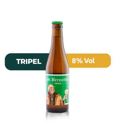 St. Bernardus Tripel 33cl de estilo Abadía Triple con un 7,5% de alcohol.