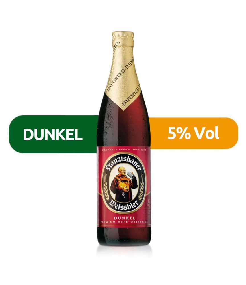 Franziskaner Dunkel de 50cl con un 5% de alcohol.