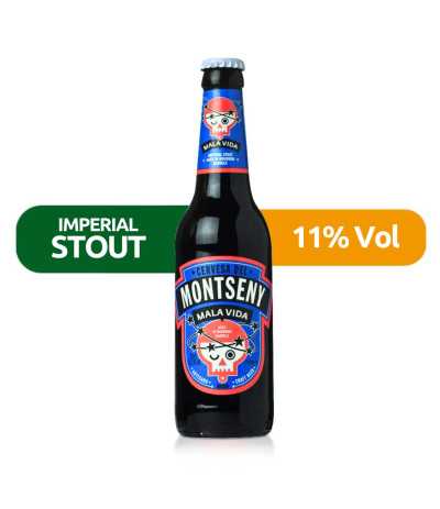 Mala Vida Bourbon de Montseny de estilo Imperial Stout con un 11% de alcohol.