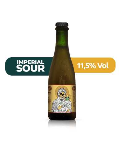 In Frog We Trust de La Calavera de estilo Imperial Sour con un 11,5% de alcohol.