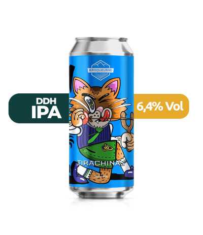 Tirachinas de Basqueland de estilo DDH IPA con un 6,4% de alcohol.