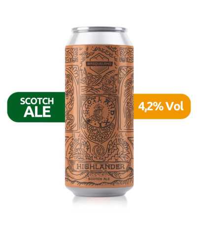 Highlander de Basqueland de estilo Scotch Ale con un 4,2% de alcohol.