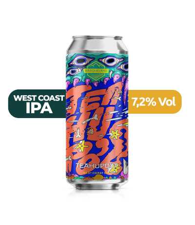 Teahupoʻo de Basqueland de estilo West Coast IPA con un 7,2% de alcohol.