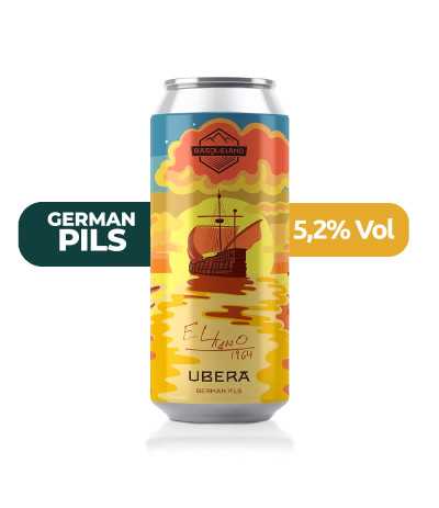 Ubera de Basqueland de estilo German Pils con un 5,2% de alcohol.