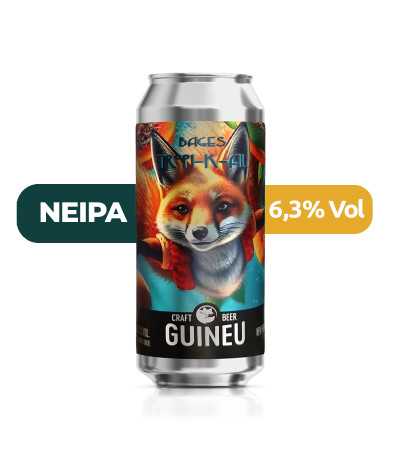 Bages Tropikal de Guineu de estilo NEIPA con un 6,3% de alcohol.