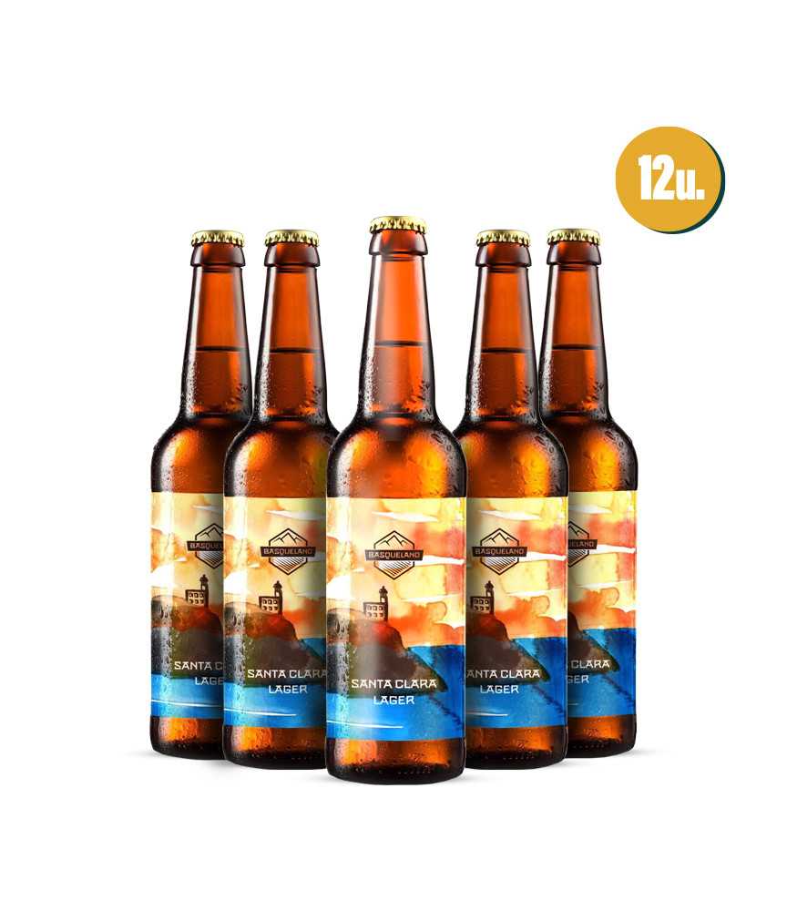 Basqueland Santa Clara Caja de 12x33cl en botella, con un 4.8% de alcohol.