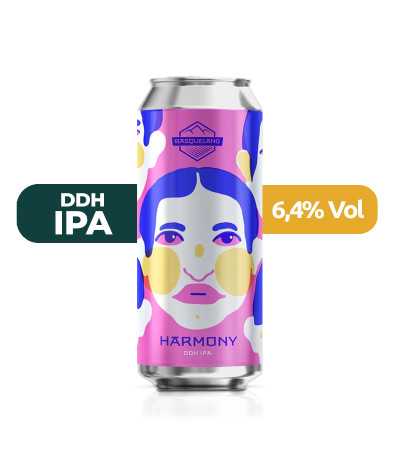 Harmony de Basqueland de estilo DDH IPA con un 6,4% de alcohol.