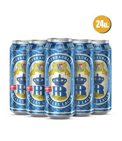 Cerveza Hofbräuhaus Helles Lager en Caja de 24 botellas de 50cl